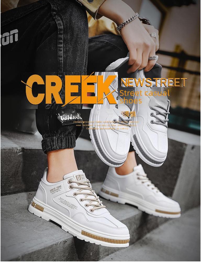 Весна 2023 Мужские кожаные туфли Martin на толстой подошве: Модный, универсальный и повседневный.