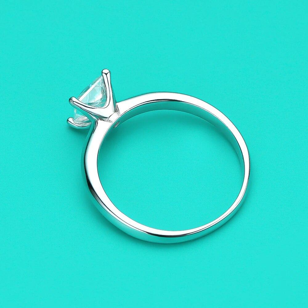 РУЧКА 1 карат, кольцо с муассанитом принцессы, стерлинговое серебро s925, с покрытием из 18-каратного белого золота, обручальные кольца Eternity Band для женщин