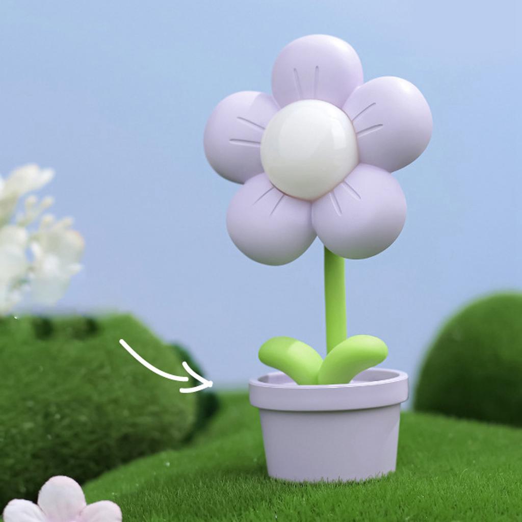 Flower Night Light for Kids Soft Light 360 Degree Bending Battery Powered Bedside Lamps for Living