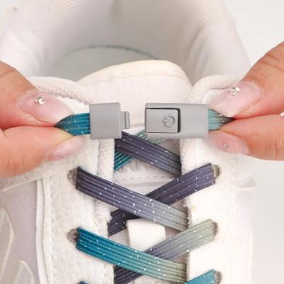 Новые красочные шнурки для обуви без завязок, эластичные шнурки, кроссовки для детей и взрослых, блестящие шнурки без завязок для обуви, аксессуары