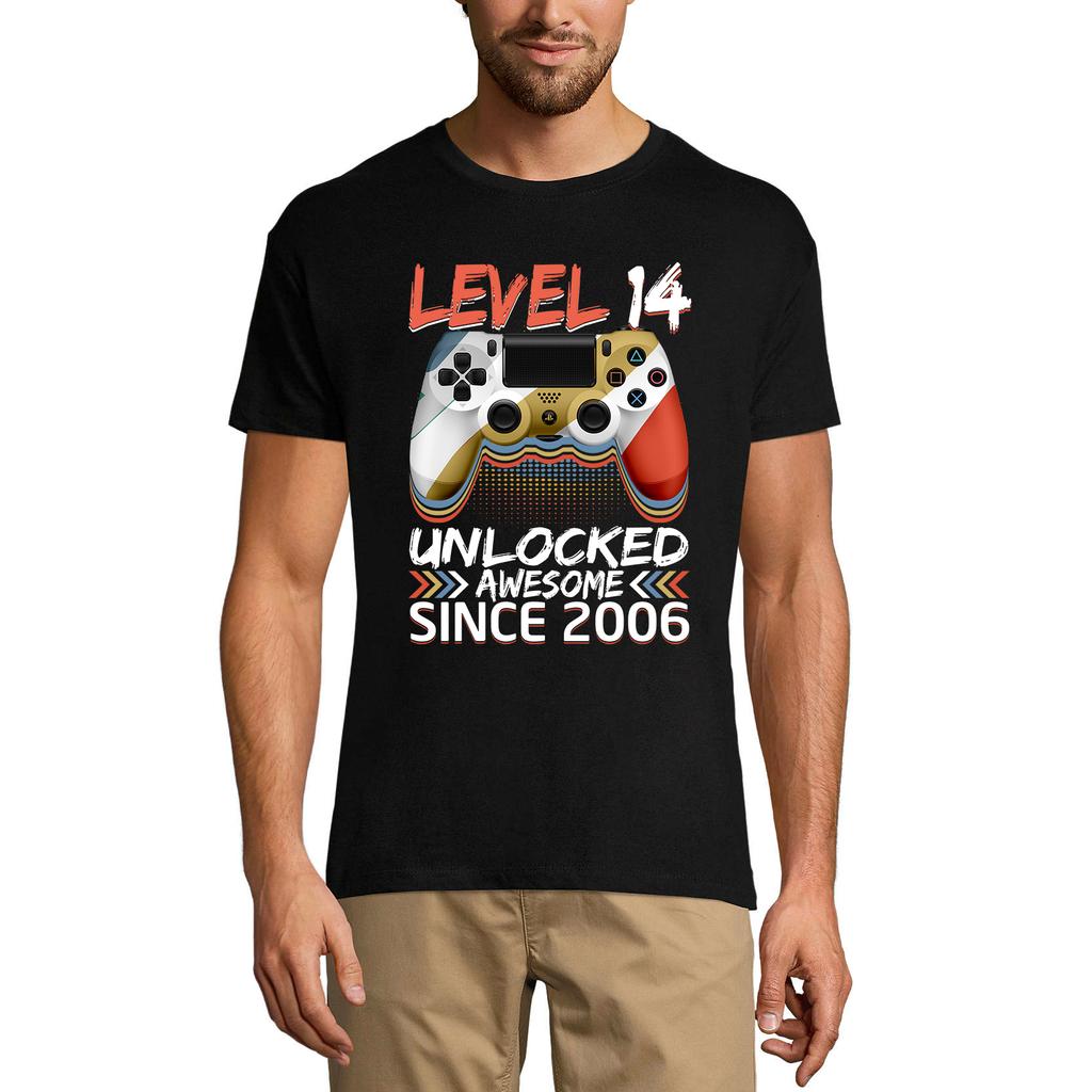Men's Gaming T-Shirt Level 14 Unlocked Since 2006 - 14th Birthday Gift