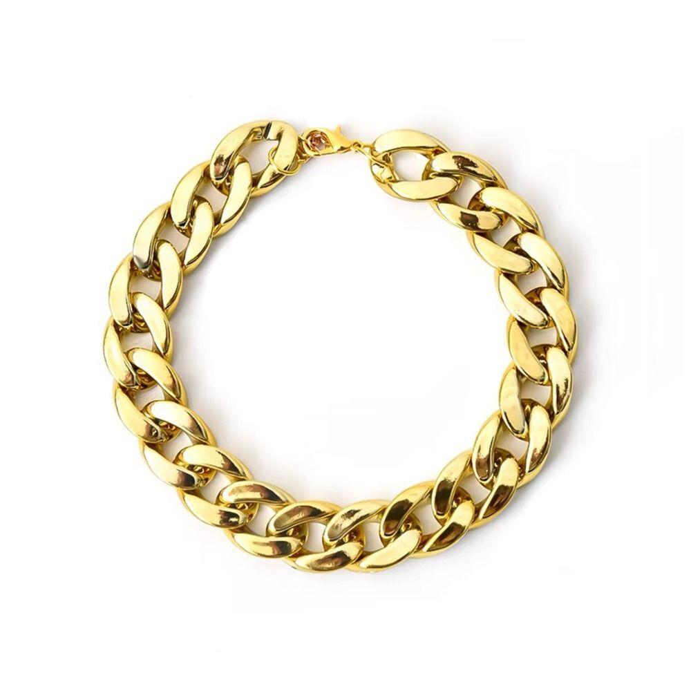 Cat Dog Gold Necklace Chain Dog Collar Adjustable Pitbull Collar Gold Collars for Small Medium Dog