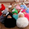 Baby Fluffy Pompom Plush Doll Hanging Pendant Key Ring Keychain
