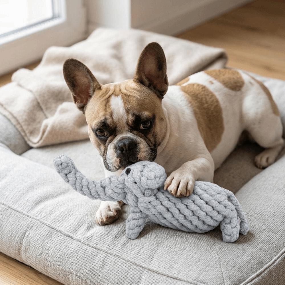 Solid Teething Chew Toy Cotton Rope Elephant Shaped Dog Toy Dog Rope Toy  Puppy Teeth Clean