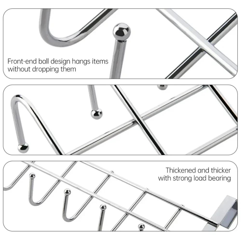 Многофункциональная вешалка для полотенец, прочный дверной крючок, крючок для шкафа из нержавеющей стали, держатель для хранения без дырокола, ванная комната, кухня