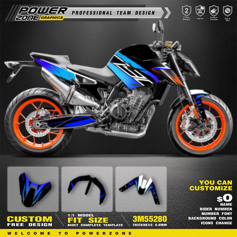 PowerZone Индивидуальные командные наклейки-графика для KTM DUKE 790 890 2018-2021 Супермото Фон Декали Комплект гоночных виниловых наклеек