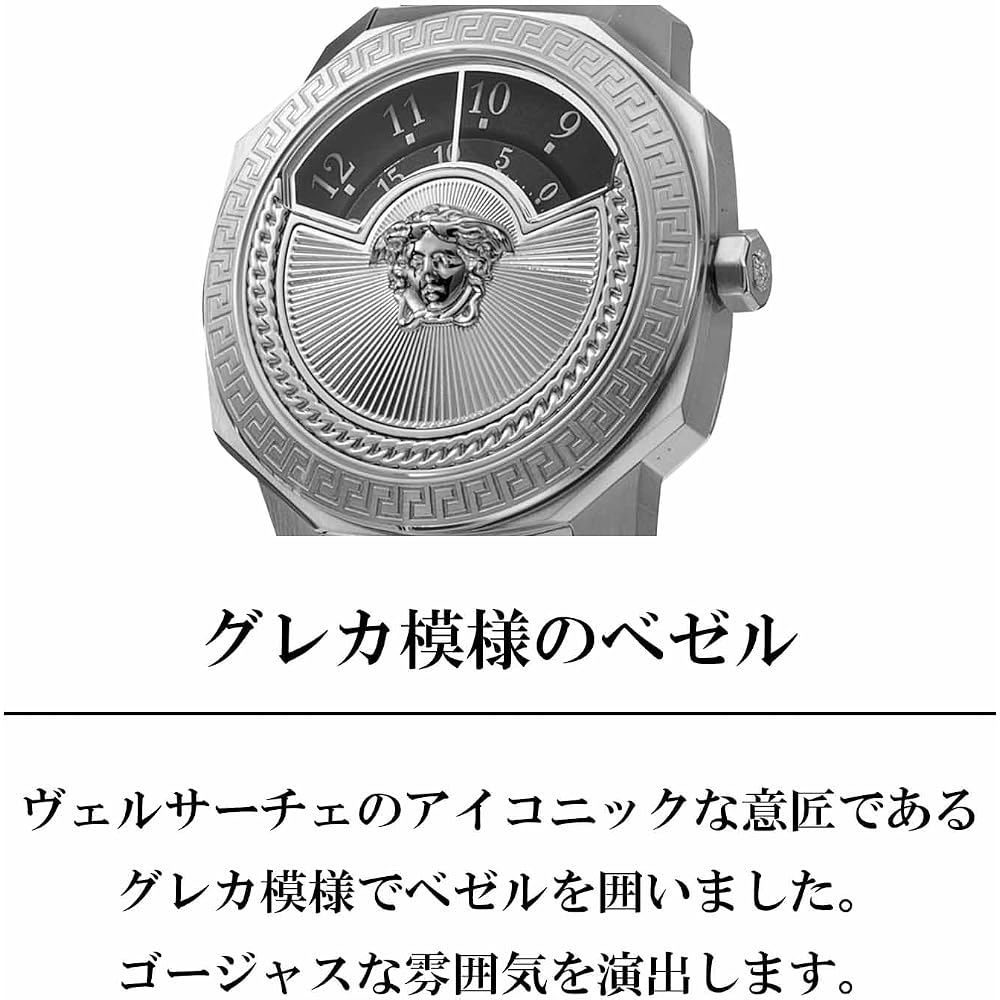 Versace Dylos Men's Watch Silver Dial Quartz Water Resistant Sapphire Glass 38mm Silver