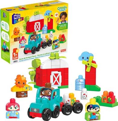 Набор Mega Bloks Зеленый Город Пчела и Фермерский Трактор (51 штука) для детей от 1 года, HDL07