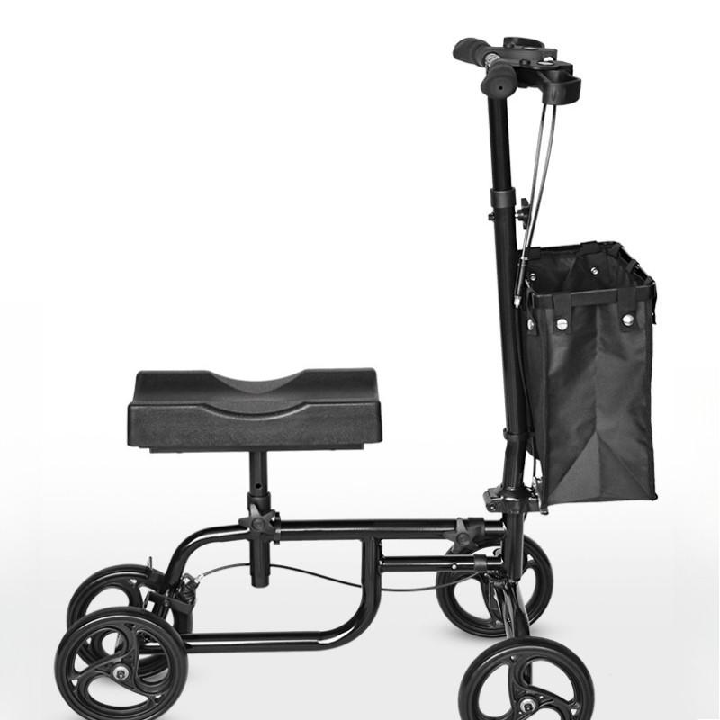 Elderly Four Wheel Knee Scooter Elderly Ankle Injuries Mobility Scooter Foldable Assistive Walking Cart
