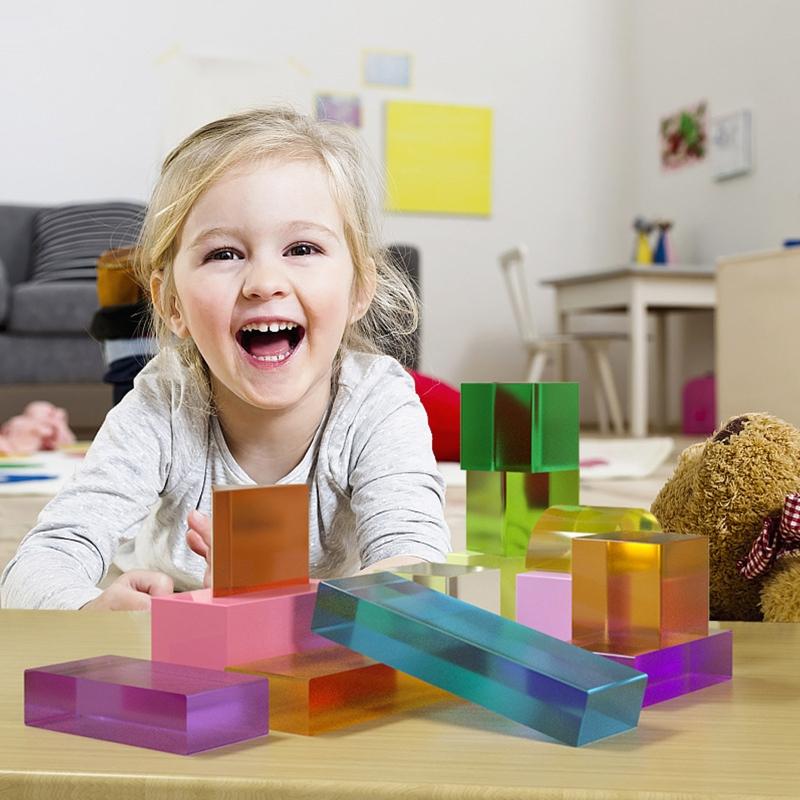 Drop Glue Toy Moulds Diy Variety Irregular Intelligence Building Blocks Mold Square Ornament Silicone Mould for Boy Gift