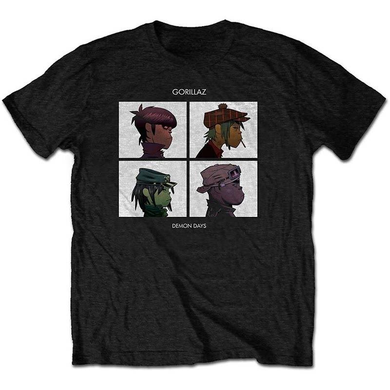 2026 Британская виртуальная группа Gorillaz Уличные дети Американский ретро Оверсайз Хай стрит Винтажная футболка
