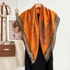 90cm New Fashionable Outdoor Versatile Shawl For Autumn And Winter Simple Large Square Scarf Simulated Silk Scarf For Women