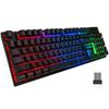Wireless Gaming Keyboard, 108-Key LED Backlit RGB Keyboard, 2.4GHz Wireless, Rechargeable, Japanese Layout, Large Capacity, 19-Key Anti-Collision,