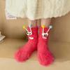 Funny Monster Socks Autumn Winter Coral Fleece Floor Socks Couple Sleep Sock Fuzzy Socks Christmas Stockings Christmas Stocking
