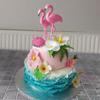 Pink Flamingo Cake Toppers Birthday Party Flamingo Cake Decor Summer Beach Tropical Hawaii Wedding Party Cake Decor Aloha Party