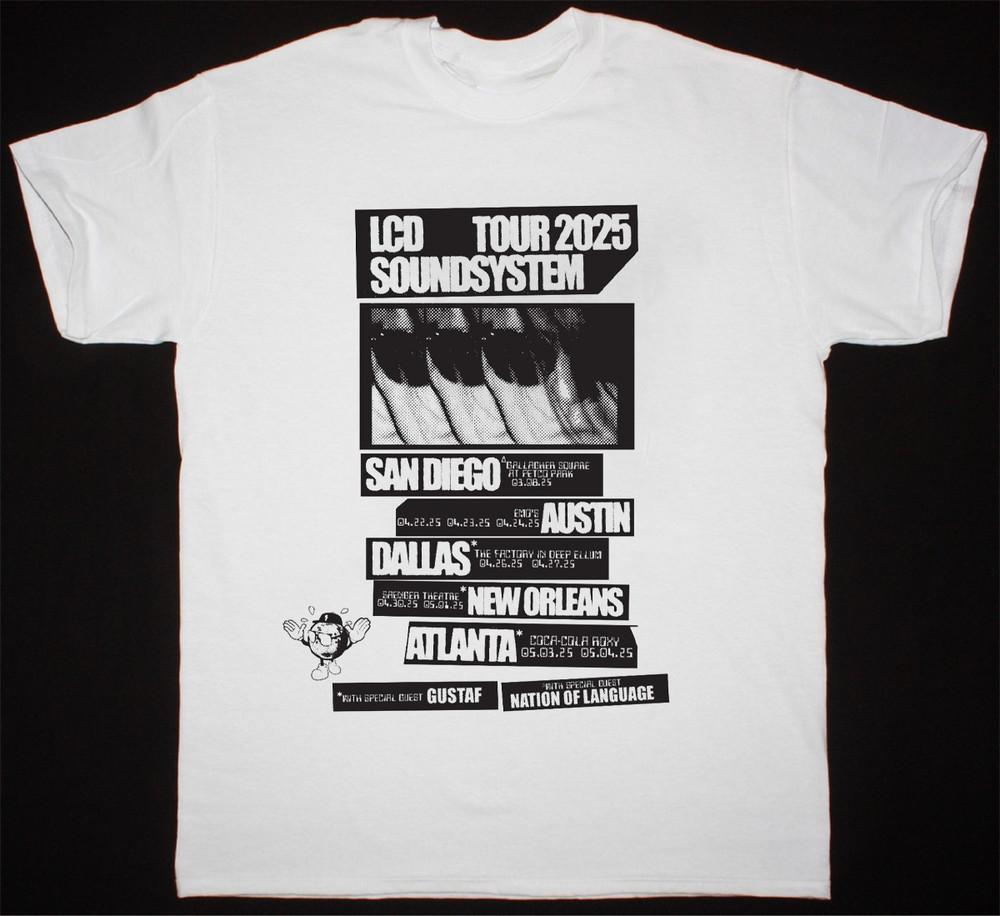 NEW LCD Soundsystem Tour 2025 White All Size Gif OM591 Unisex T-Shirt