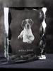Brittany Spaniel, Brittany Wiegref - crystal with a picture of a dog, glass statuette with a picture, unique frame with a picture from Art-Dog brand