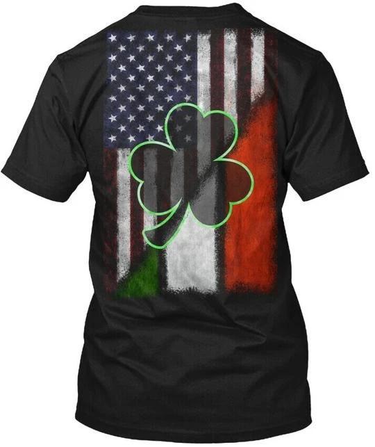 Irish American Shamrock Clover T shirt Made in the USA Size S to 5XL