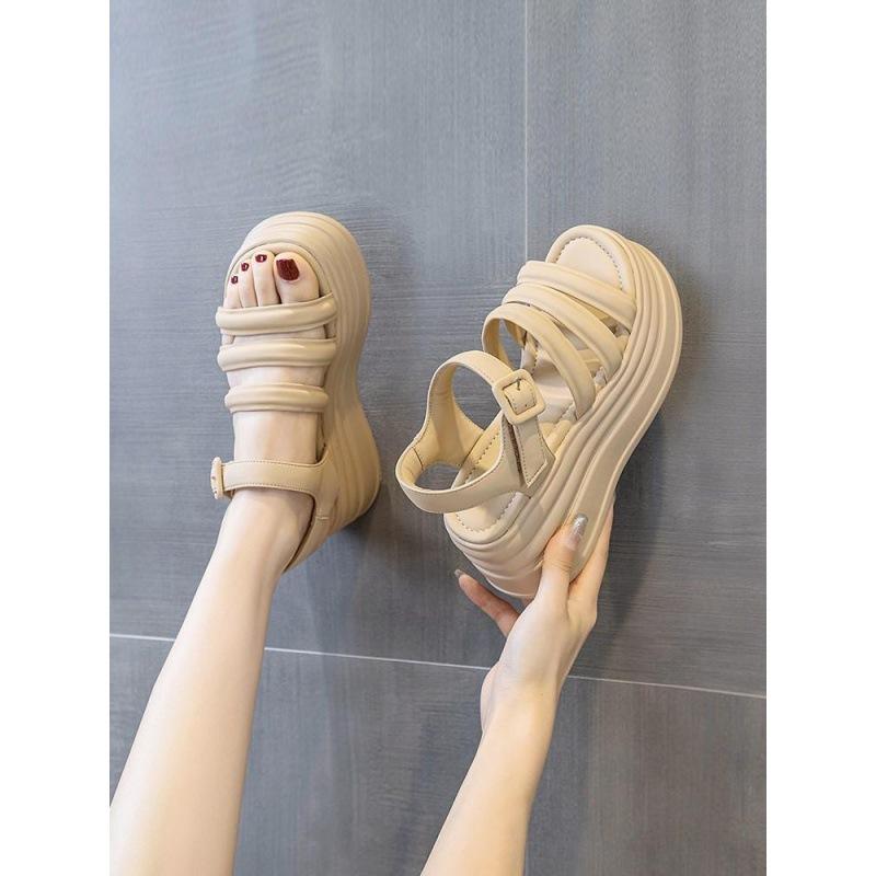 Увеличивающие рост женские сандалии новые летние уличные туфли на танкетке с платформой Muffin Roman Sports Beach Shoes