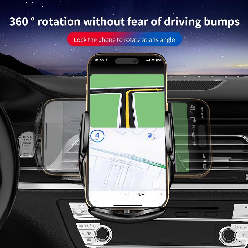 2024 Magic Q95 Автомобильный держатель для мобильного телефона с беспроводной зарядкой 15 Вт Индукционный открывающийся и закрывающийся держатель для автомобильной навигации Принадлежности для крепления автомобильных устройств