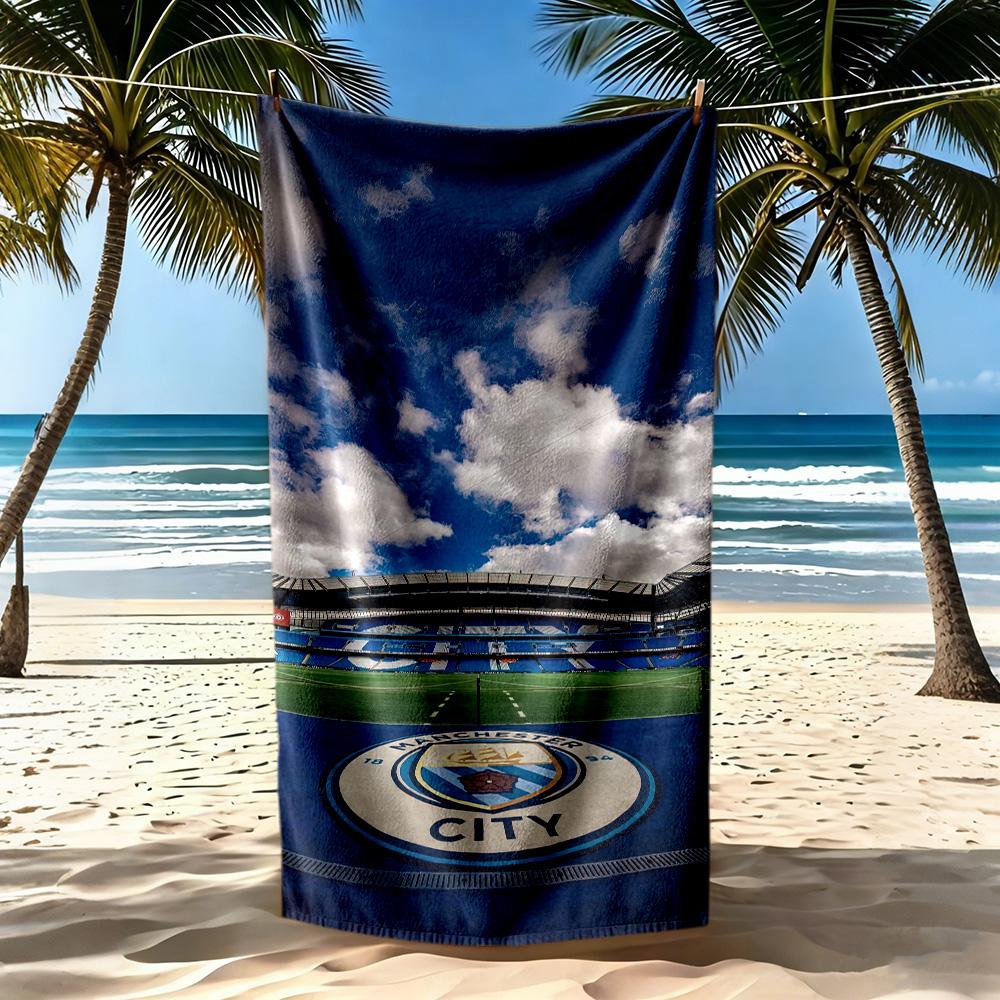Manchester City Beach Towel Quickdry Soft Microfiber Comfortable Lightweight Suitable For Sports Travel Swimming Yoga Bathroom Beach And Pool