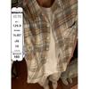 Retro Plaid Shirt For Women In Spring And Autumn, Thin Style, Summer Loose Design, Niche Long Sleeved Shirt, Outerwear, Inch Shirt
