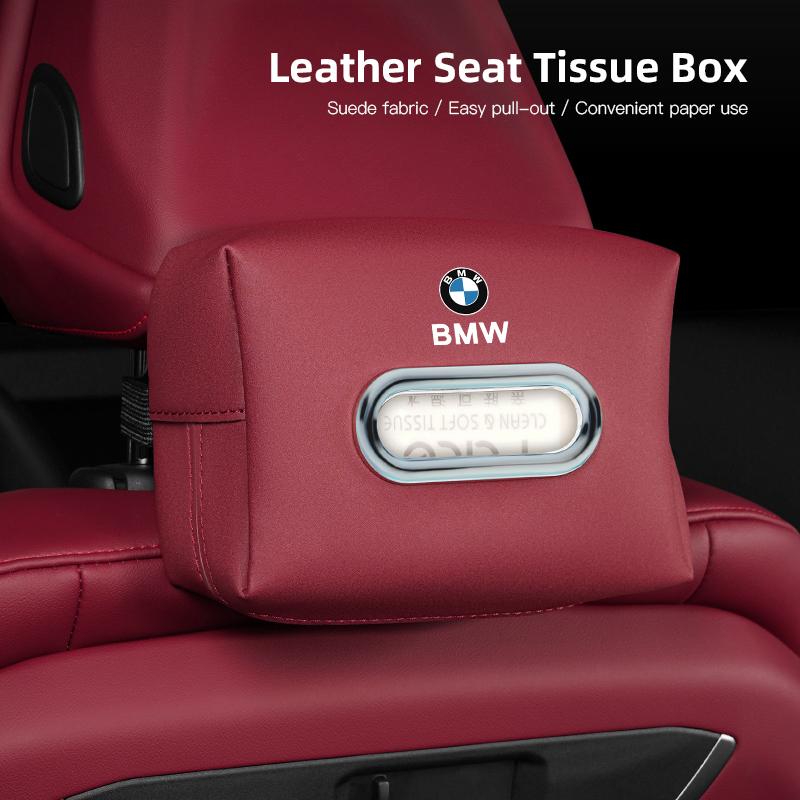 MDNS1 BMW Car Seatback Tissue Box Armrest Paper Napkin Storage Bag Accessories For Performance G30 G11 X3 X2 G20 G05 X4 X5 F30 X6 E48