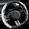 2pcs Carbon Fiber Non-Slip Steering Wheel Cover Car Accessories For Honda Fit Mugen Insight Type S R VTEC DOHC Modulo Vezel Legend RR Si