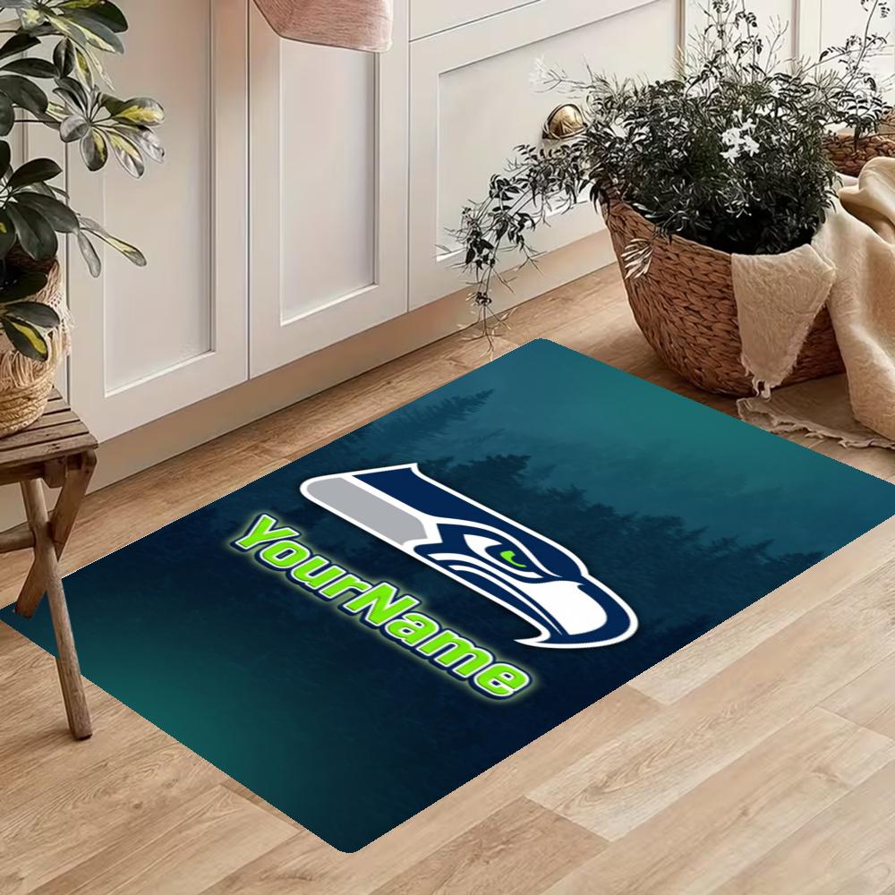 Seattle Seahawks Customize Your Name Kitchen Rug Runner Rug Laundry Mat Hallway Entryway The Best Gift Choice