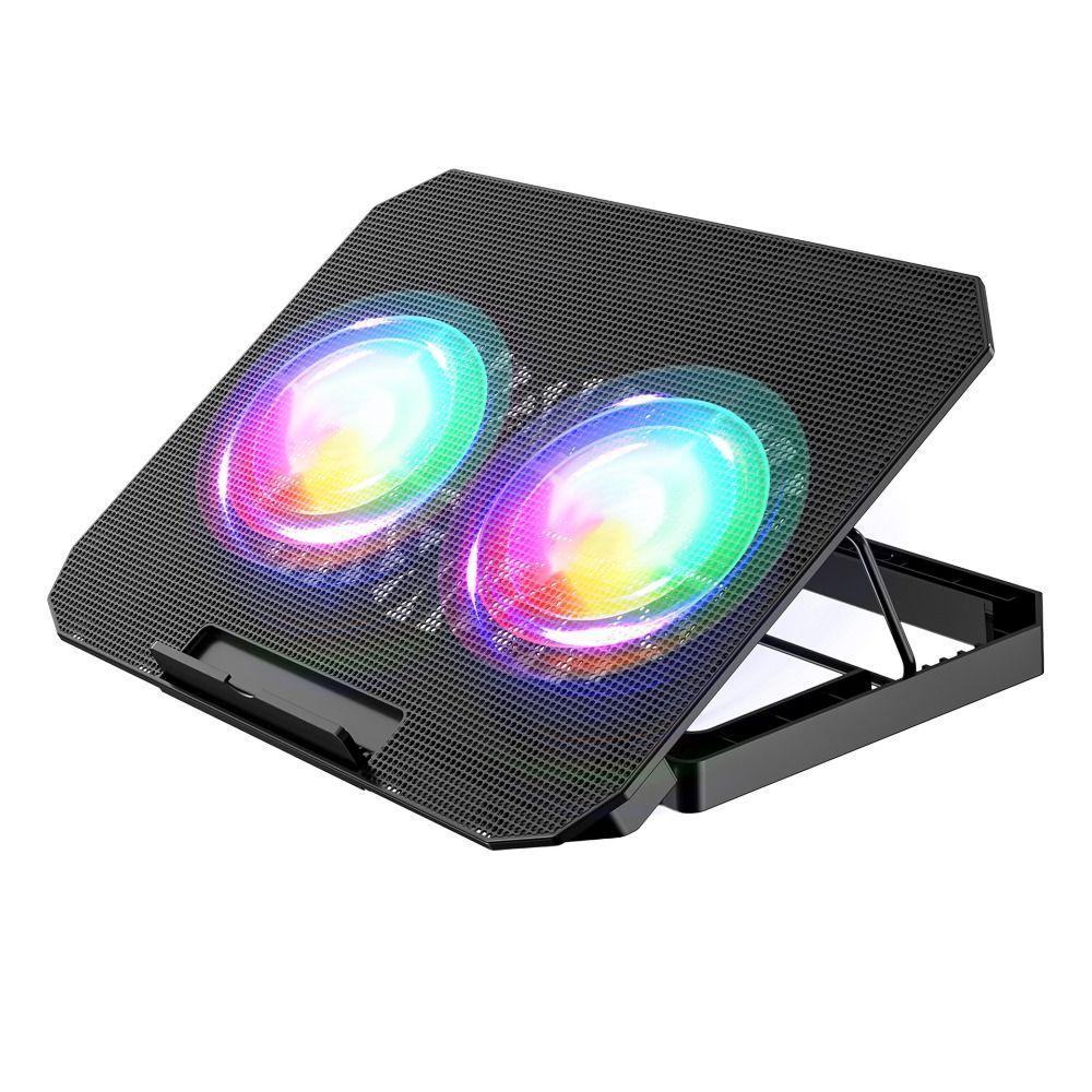 Цветная подсветка Подставка для ноутбука RGB Два вентилятора Держатель для ноутбука Для офиса/дома