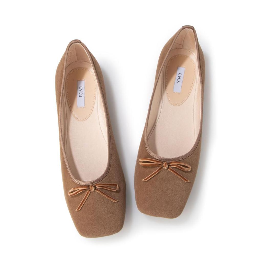 Evol Women's Lightweight Soft Square Ballet Flats, BLS, Size 22.0 cm