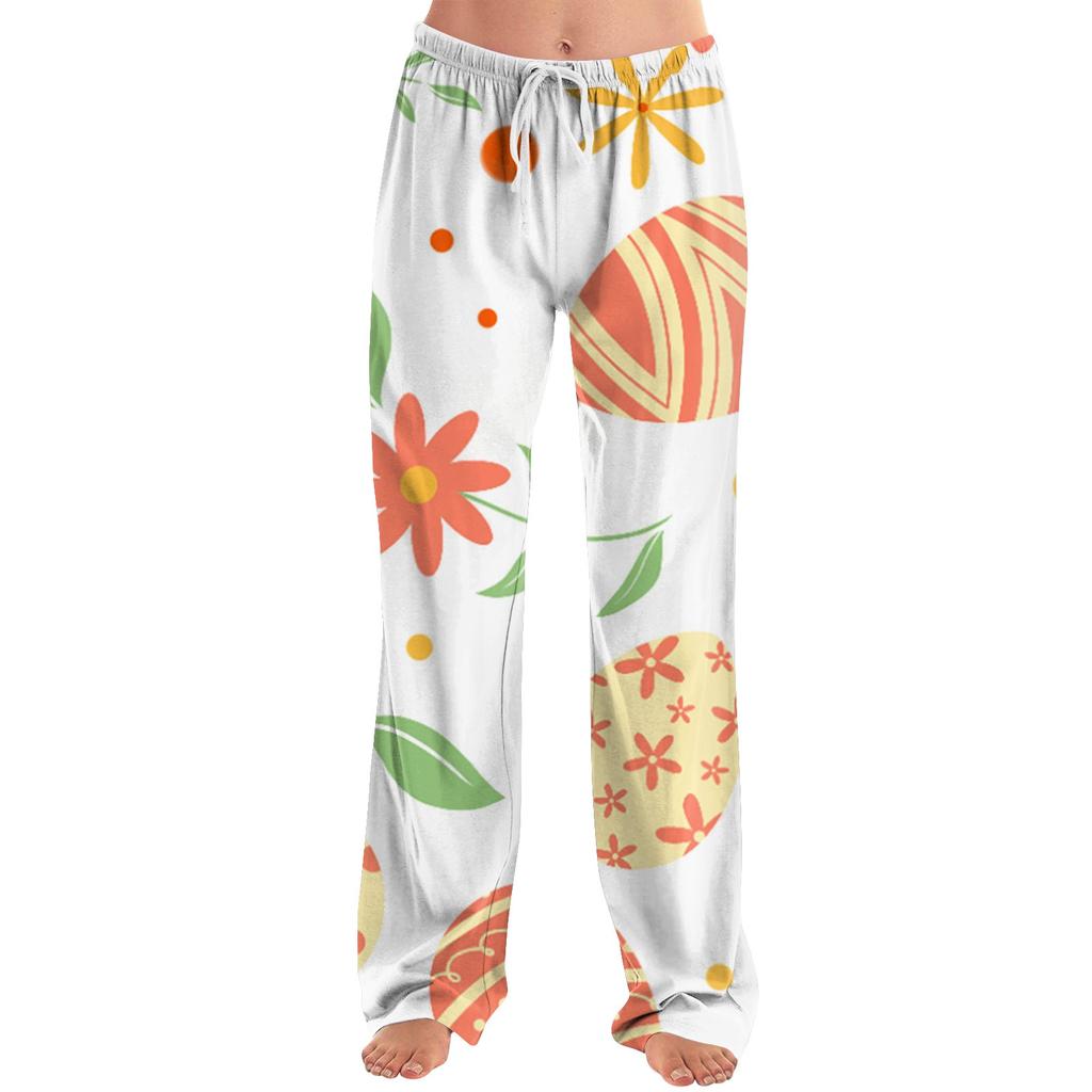 Женские модные свободные повседневные брюки с пасхальным принтом