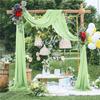 Wedding Arch Draping Fabric Sheer Arch Drapes Burgundy Chiffon Outdoor Curtain Backdrop for Wedding Ceremony Party Ceiling Decor