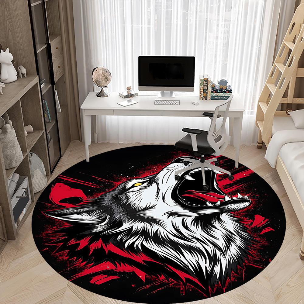 1 шт. Круглый ковер Wolfpack Alpha для офиса, под офисные стулья, спальни, гостиной, домашний декор, декор комнаты