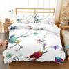 Tropical Birds Duvet Cover Watercolor Hummingbird Flowers Twin Bedclothes Exotic Wildlife White Abstract Polyester Qulit Cover