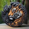 2d Flat 20*20cm Wooden Sign, Creative Tiger Pattern Wooden Sign Decor, Home Decor, Wall Decoration, for Home, Kitchen, Garden, Bedroom, Bar Decor.