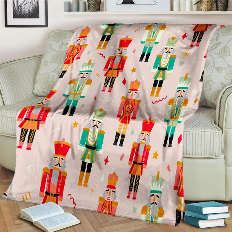 Одеяло с рисунком рождественской елки «Щелкунчик», мягкое одеяло для дома, спальни, кровати, дивана, пикника, путешествия, офиса, детское одеяло