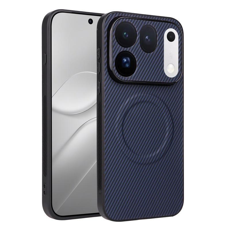 OPPO Find X10 Magnetic Phone Case,Leather Carbon Fiber MagSafe Wireless Charging ShockProof Phone Case Cover for OPPO Find X10