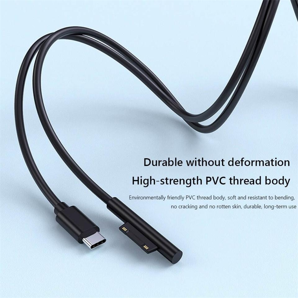 Кабель питания USB Type C с быстрой зарядкой PD 65 Вт для Microsoft Surface Pro 7 3 4 5 6 15 В 3 А Зарядное устройство для планшета Кабель-адаптер USB C