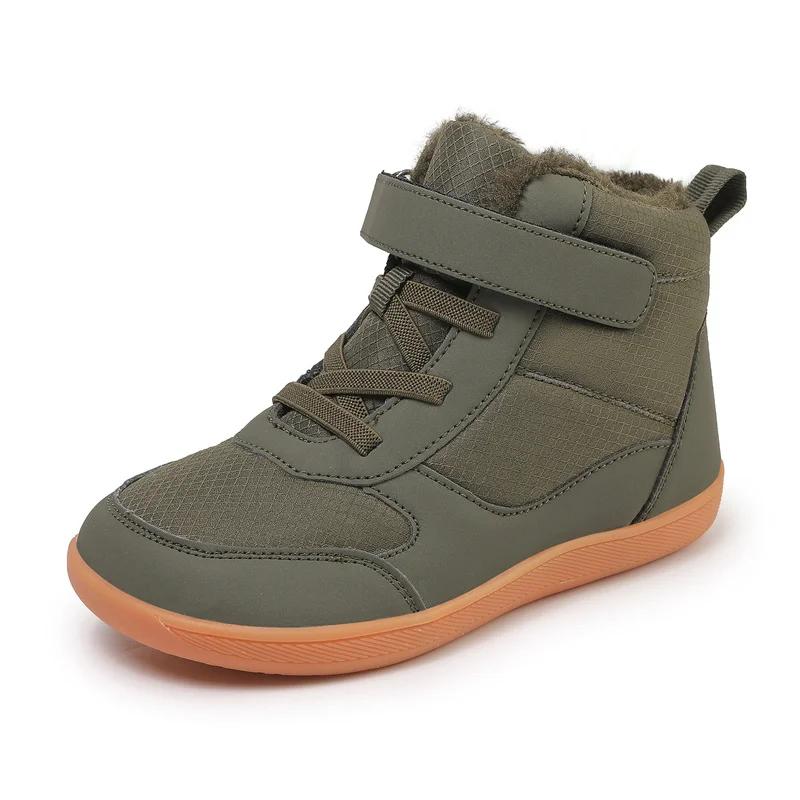 Fashion Children's Winter Snow Boots for Boys and Girls, Wide Toe Barefoot Snow Boots, Children's High-top Cotton Shoes, Sneakers