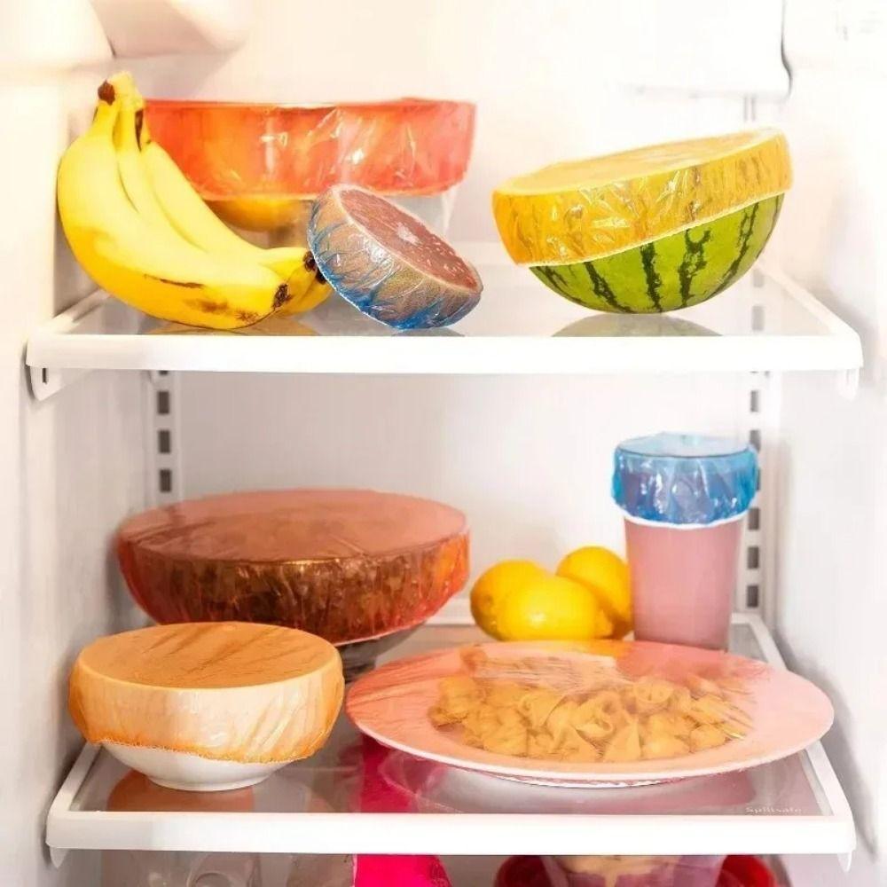 60Pcs Clear Food Storage Covers Disposable Wrap Bowl Covers Durable Dish Plate Covers Household