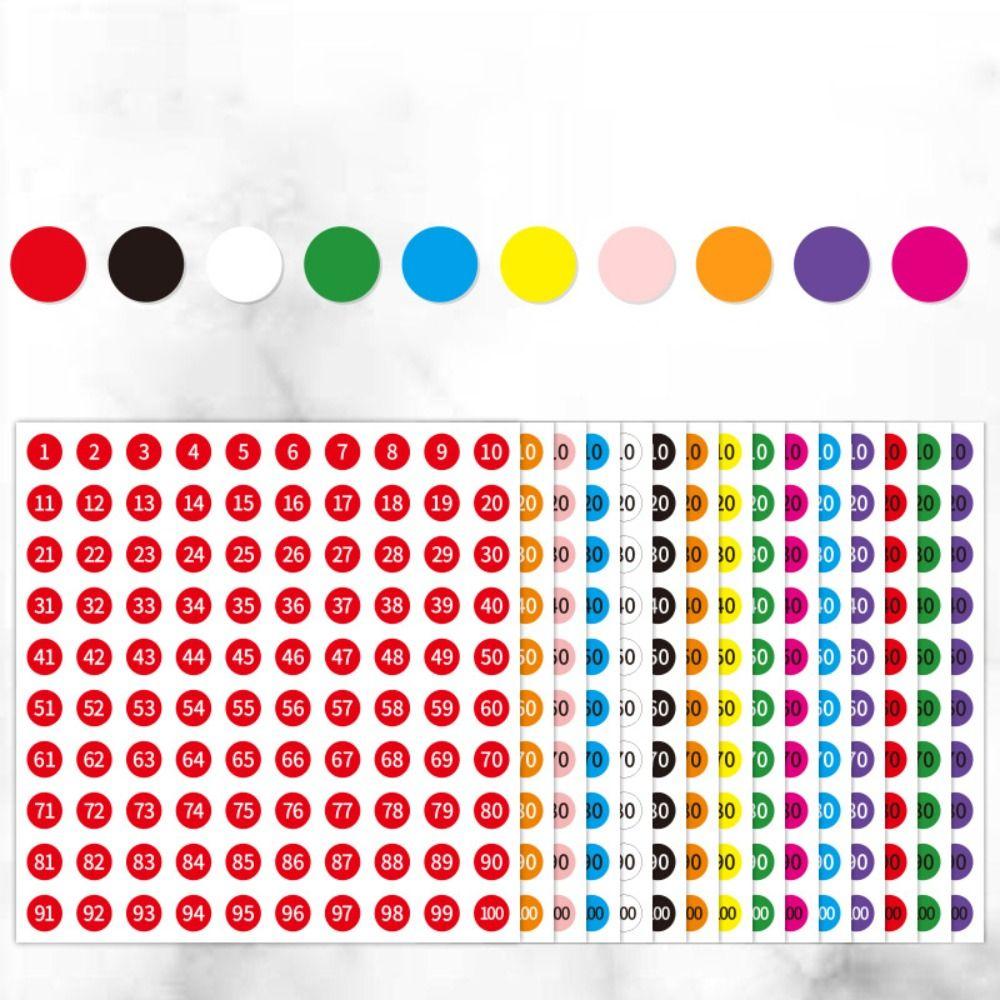 100Sheets Self-adhesive Labels Number Stickers Nail Polish Color Sorting Stickers Lipstick Color