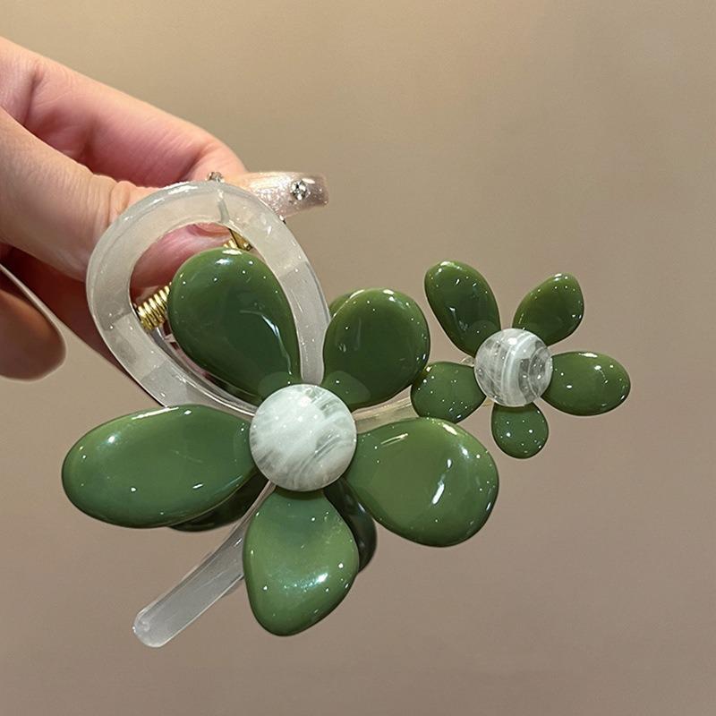 Цветочные акриловые заколки-краб для волос, головной убор для женщин и девочек 2024 года, новые корейские милые темпераментные цветные заколки для волос, аксессуары для волос