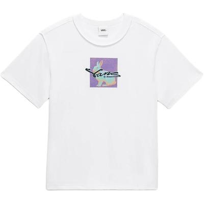 Vans Модный пуловер с круглым вырезом, футболка с коротким рукавом, унисекс, топы, белый VN000MF8WHT