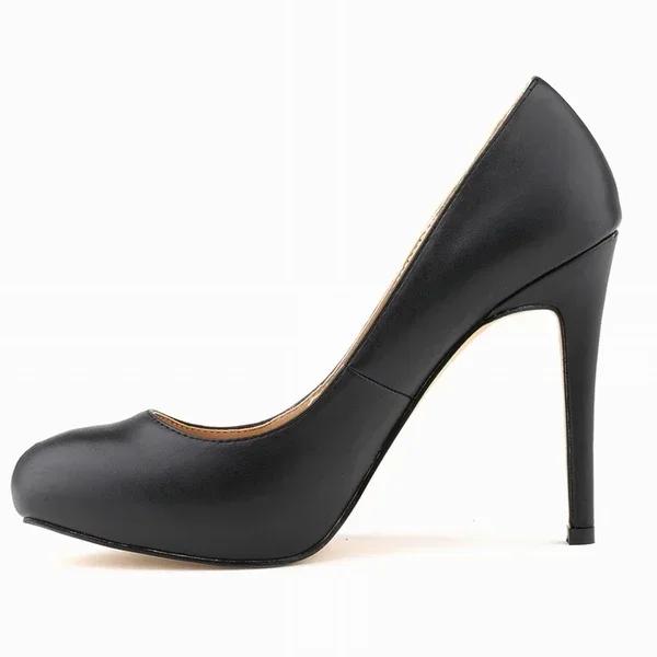 Женские туфли-лодочки сексуальные 11 см круглый носок матовая искусственная кожа сексуальные высокие каблуки платформа телесного черного цвета офисные женские туфли для суда красные свадебные туфли