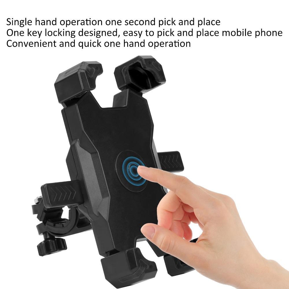 One Key Lock E-bike Phone Mount Fits 3.5-6.8 Inches Cycling Navigation Bracket Bike Handlebar