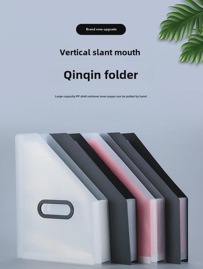 Вертикальная сумка-гармошка с радужными внутренними страницами - Портативная офисная папка большой вместимости