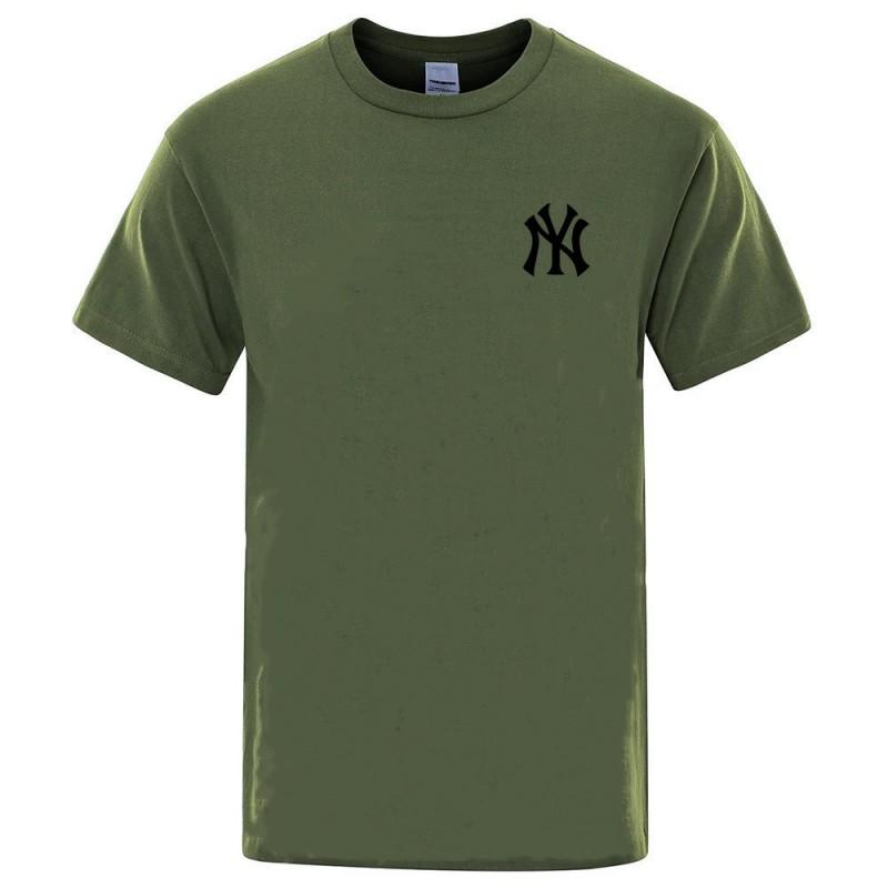 Mens Cotton T Shirt Short Sleeve Round Neck Casual Slim Fit Printed Tee Youth
