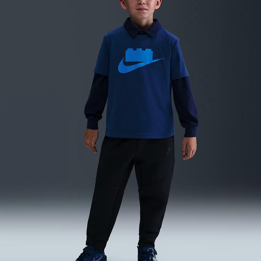 Nike Футболка X LEGO Collaboration Осень/Зима 2025 С круглым вырезом Свитшот Повседневная с коротким рукавом Детские топы IQ5364-477