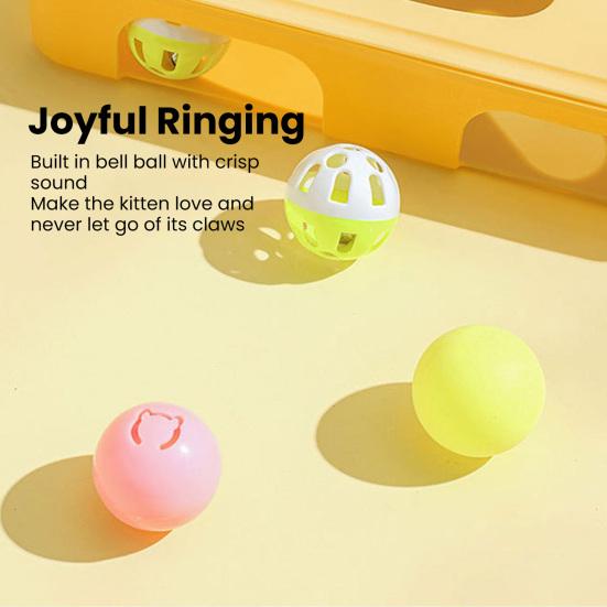 Interactive Puzzle Toy for Cats Puzzle Box with Jingle Balls Spring Feather Wand Cat Enrichment Toy for Indoor Cats Mental Stimulation And